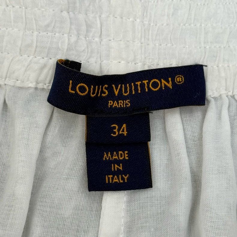 Louis Vuitton Louis Vuitton White full logo shorts 2505-Nextarrow Size 33" - 5 Thumbnail