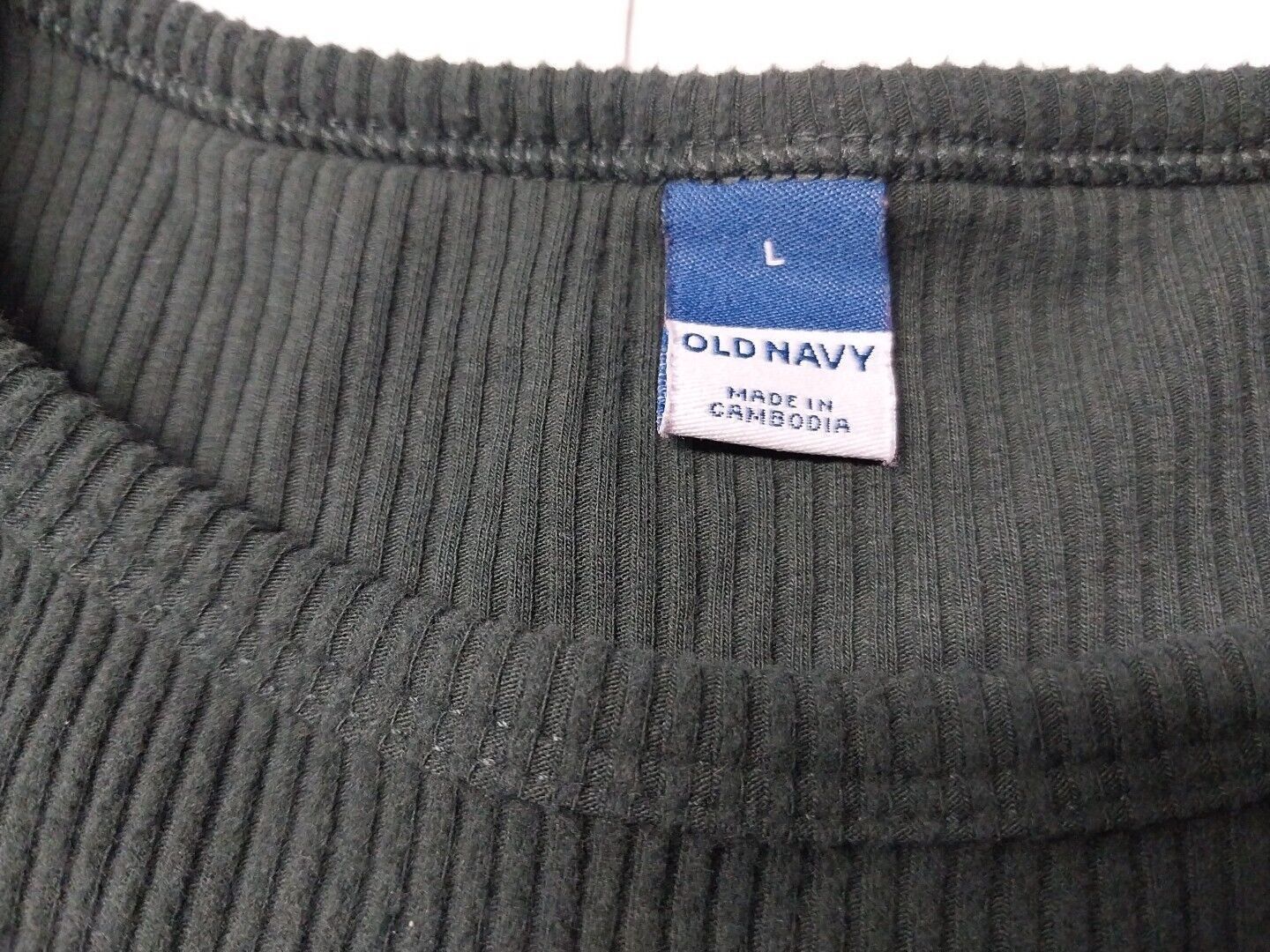 Old Navy Old Navy Ribbed Shirt Women Junior Large Dark Green Stretch Size L / US 10 / IT 46 - 3 Thumbnail