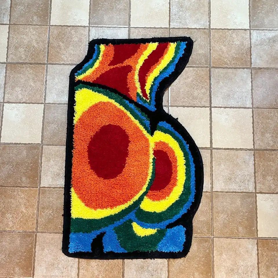 image of Carpet x Vintage Sexy Butt Temperature Creative Door Mat Soft Tufted in Rainbow, Men's
