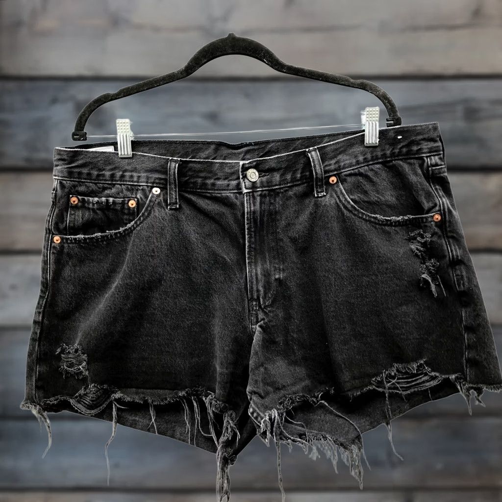 Gap Gap Shorts Womens 33 Black 4'' Low Rise Stride Denim Cutoff Frayed 100% Cotton Zipper Button 5-Pocket Western Festival Casual Vintage No Size 25" / US 0 / IT 36 - 1 Thumbnail