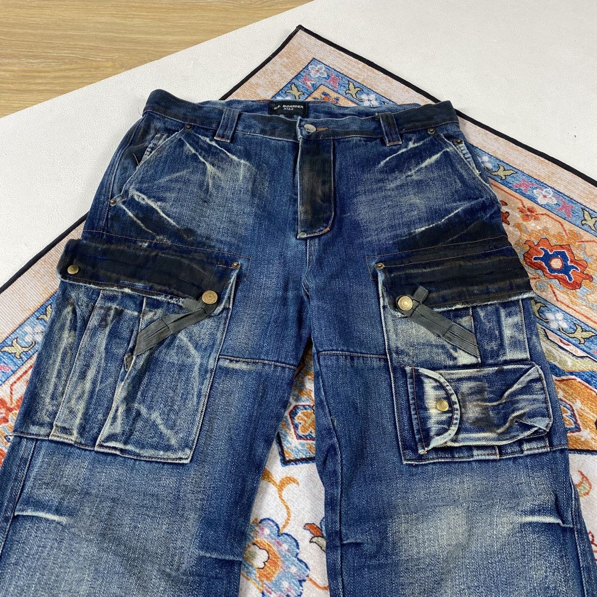 Japanese Brand Vtg Us Boarder Distressed Cargo Jeans Pants Size US 33 - 2 Thumbnail