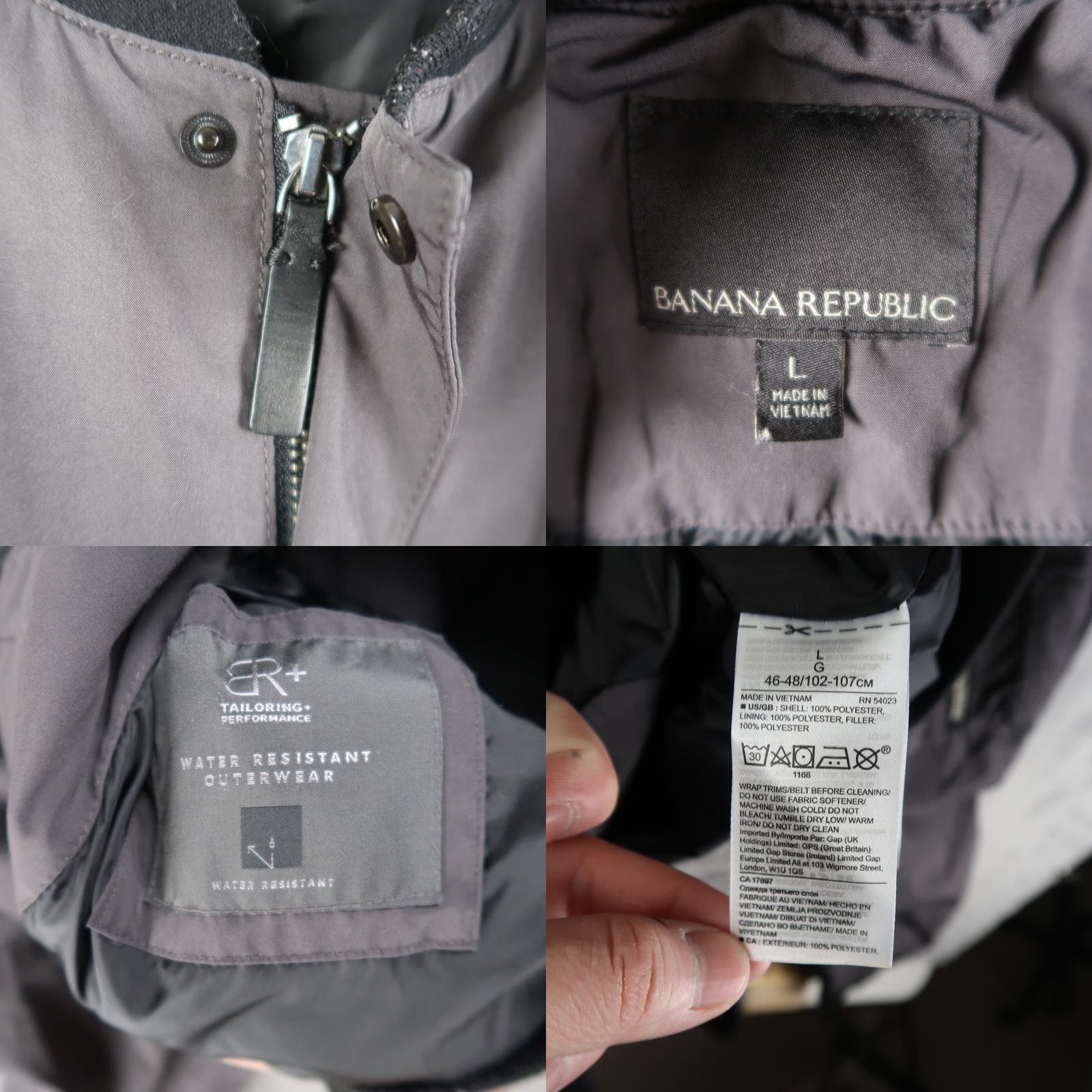 Banana Republic Banana Republic Full Zip Water Resistant Bomber Jacket Men L Gray Size US L / EU 52-54 / 3 - 8 Thumbnail