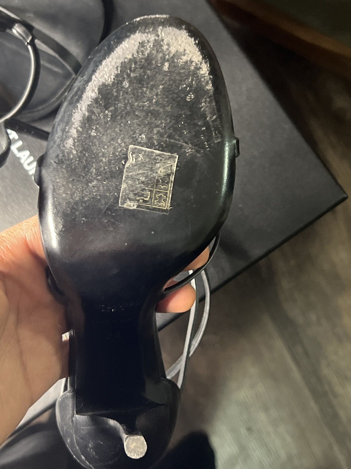 Saint Laurent Paris Patent leather Cassandra sandals Size US 7 / IT 37 - 4 Thumbnail
