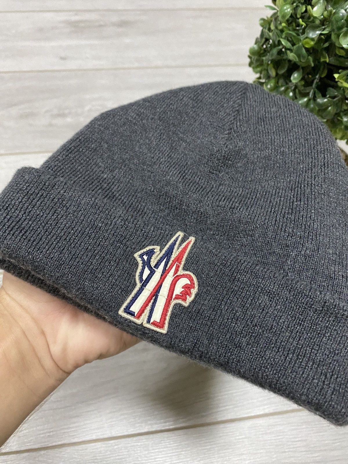 Moncler Moncler Grenoble beretto big logo wool beanie hat Size ONE SIZE - 2 Thumbnail