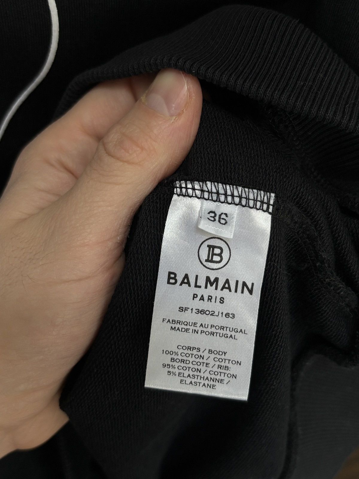 Balmain Balmain Paris Logo Black Oversized Sweatshirt Size XS / US 0-2 / IT 36-38 - 7 Thumbnail