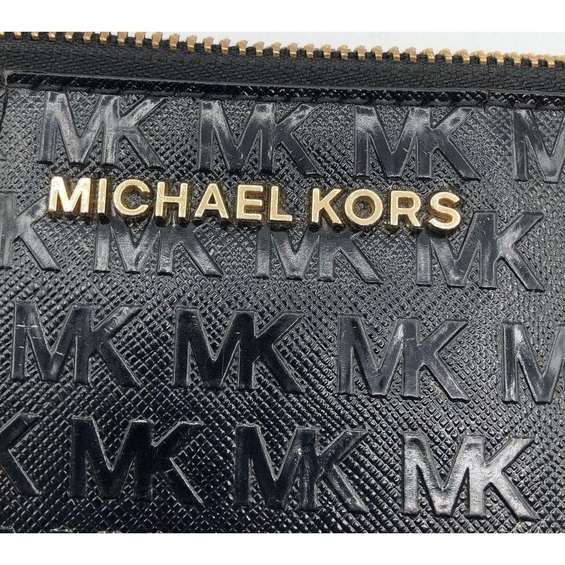 Michael Kors Michael Kors Jet Set MK Signature Large Zip Clutch Wrist Blk Size ONE SIZE - 4 Thumbnail