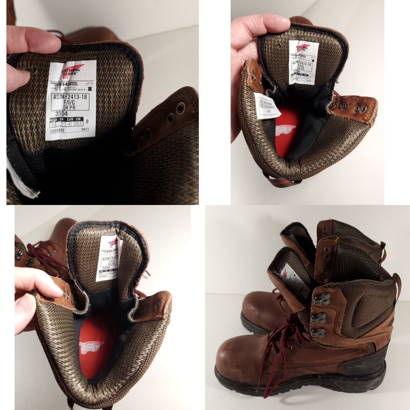 Red Wing Red Wing Boots Brown ASTM F2413-18 Waterproof Mens 9.5 Boot Leather Workwear Mens 9.5 Brown Red Wing Shoes Shoes Mens Size US 10 / EU 43 - 8 Thumbnail