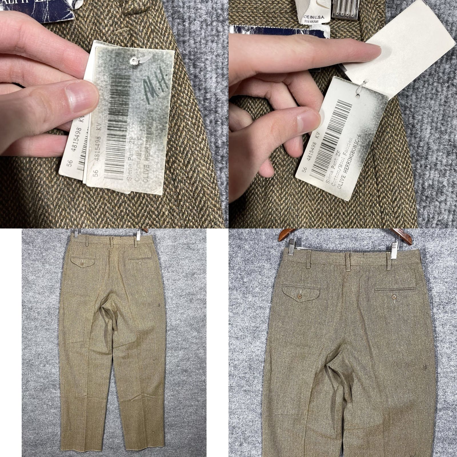 Polo Ralph Lauren VINTAGE Polo Ralph Lauren Pants Dress Pants 33x35 Herringbone Wool Cotton Brown 90s 80s Mens Size US XS / EU 42 / 0 - 8 Thumbnail