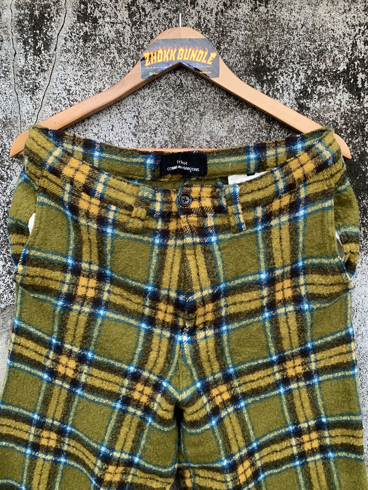 Comme des Garcons Vintage Comme des Garcons Yellow Plaid Pants Wool Size 30" / US 8 / IT 44 - 3 Thumbnail