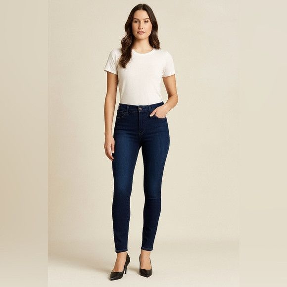 7 For All Mankind 7 For All Mankind High Waist Skinny Jeans Dark Wash Size 27 Size 27" / US 4 / IT 40 - 1 Thumbnail