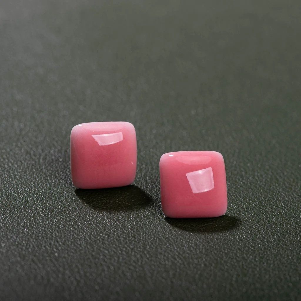 Jewelry Geometric Square Stud Earrings Ceramic Ear Gift For Her Size ONE SIZE - 1 Thumbnail
