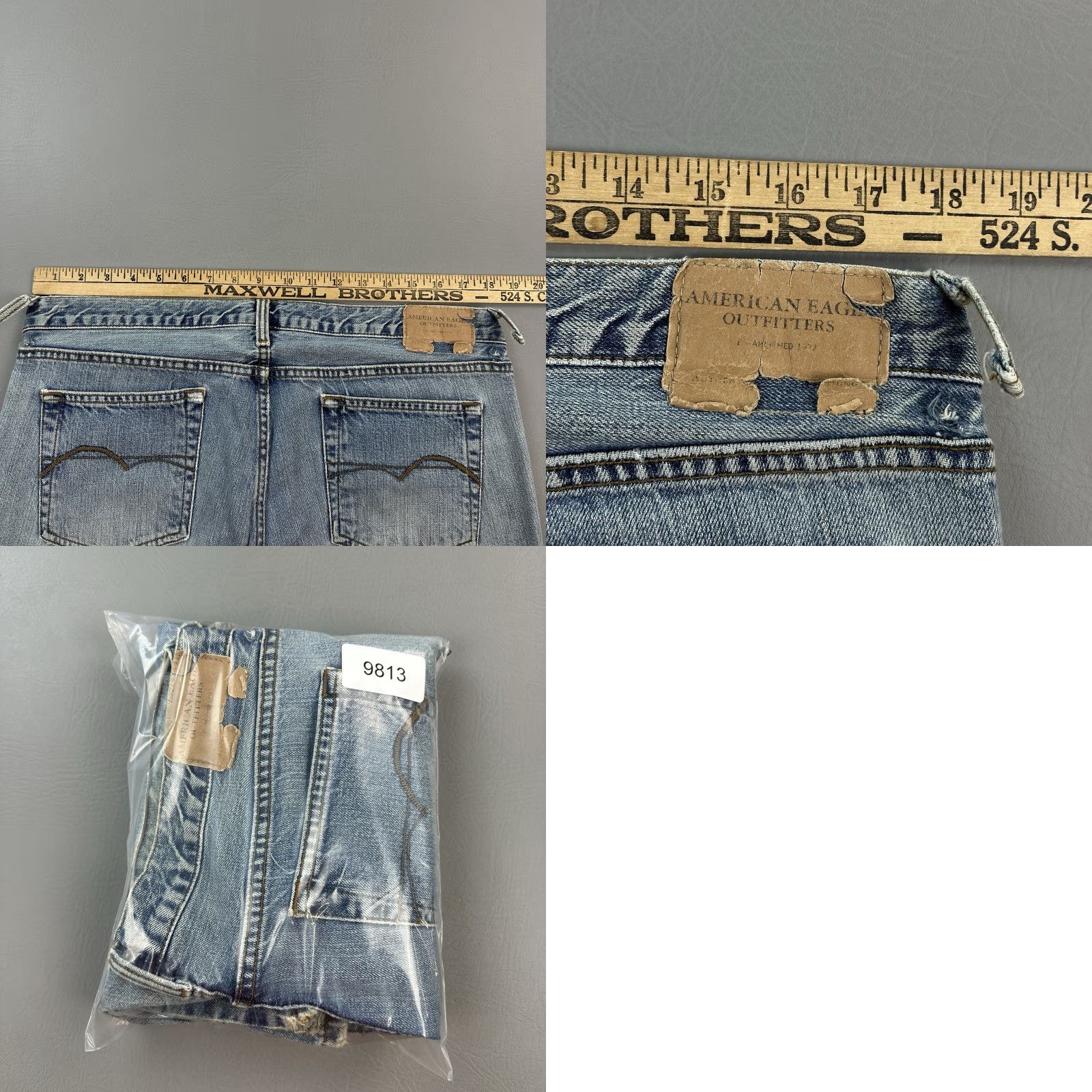American Eagle Outfitters VINTAGE American Eagle Jeans Women's 12 Long 36x34 Blue Bootcut Distressed Y2K Size 34" / US 12 / IT 48 - 10 Thumbnail