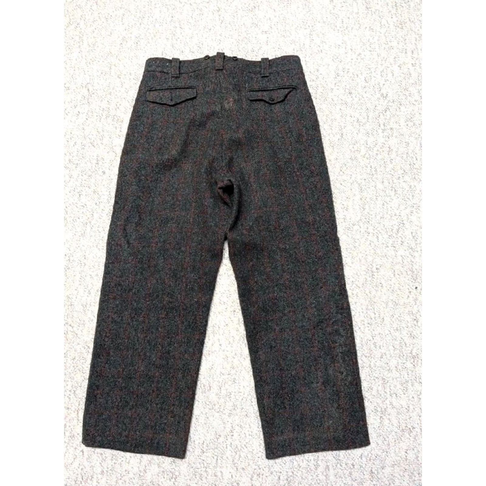 Vintage VINTAGE Woolrich Pants WOOLRICH hunting 38x30 charcoal gray striped Mens Wool - Malone Thick Wool Mens Pants Size US 38 / EU 54 - 6 Thumbnail