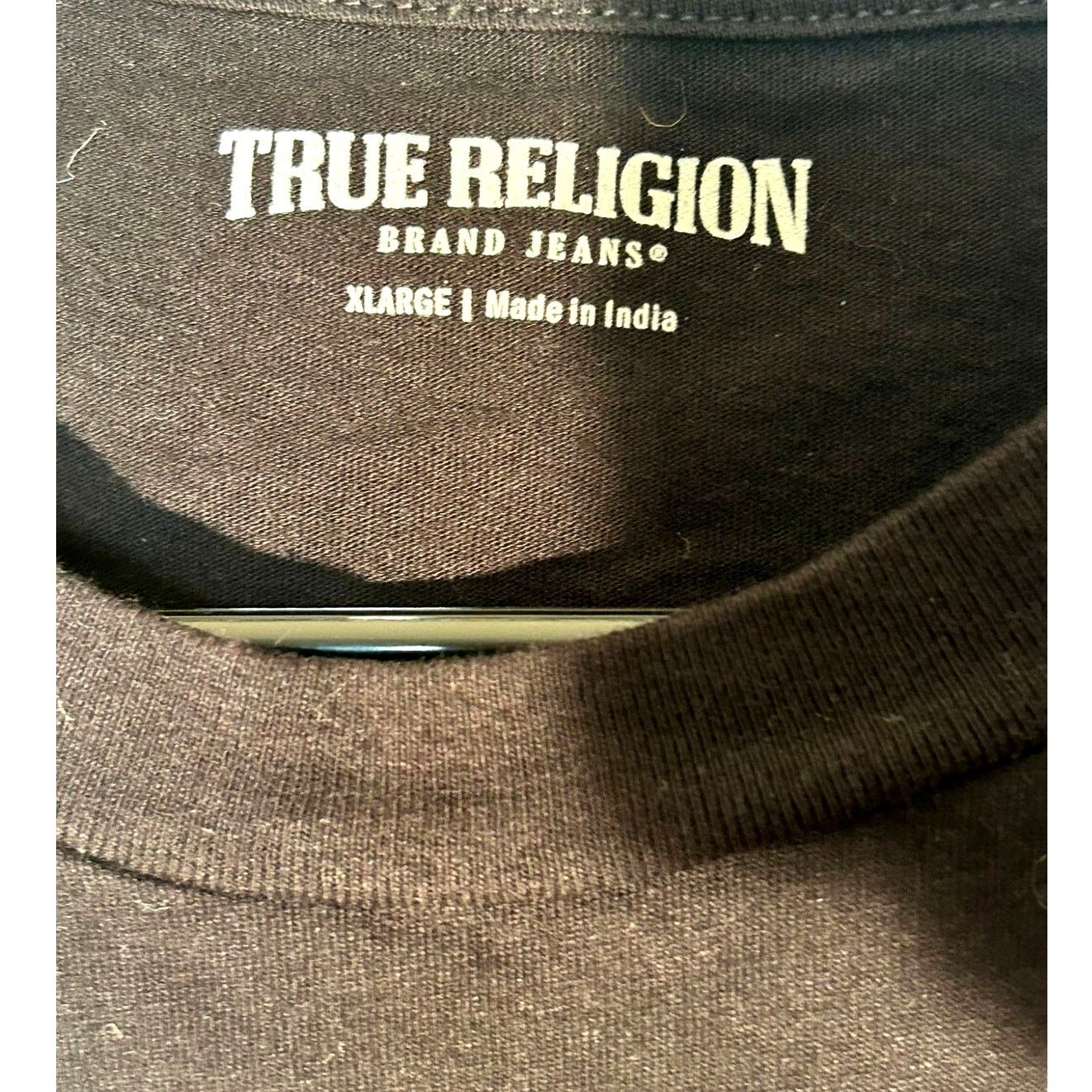 True Religion True Religion Men's Black T-Shirt with Silver Logo - XL Size US XL / EU 56 / 4 - 5 Thumbnail