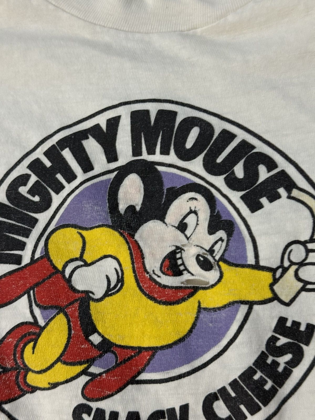 Vintage Vintage 80s Might Mouse Snack Cheese Promo T-Shirt Size US L / EU 52-54 / 3 - 4 Thumbnail