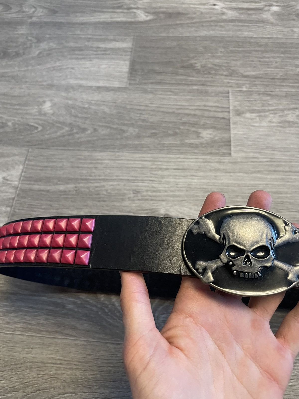 Other Vintage Studded Pyramid Skull Belt Y2K Size ONE SIZE - 3 Thumbnail