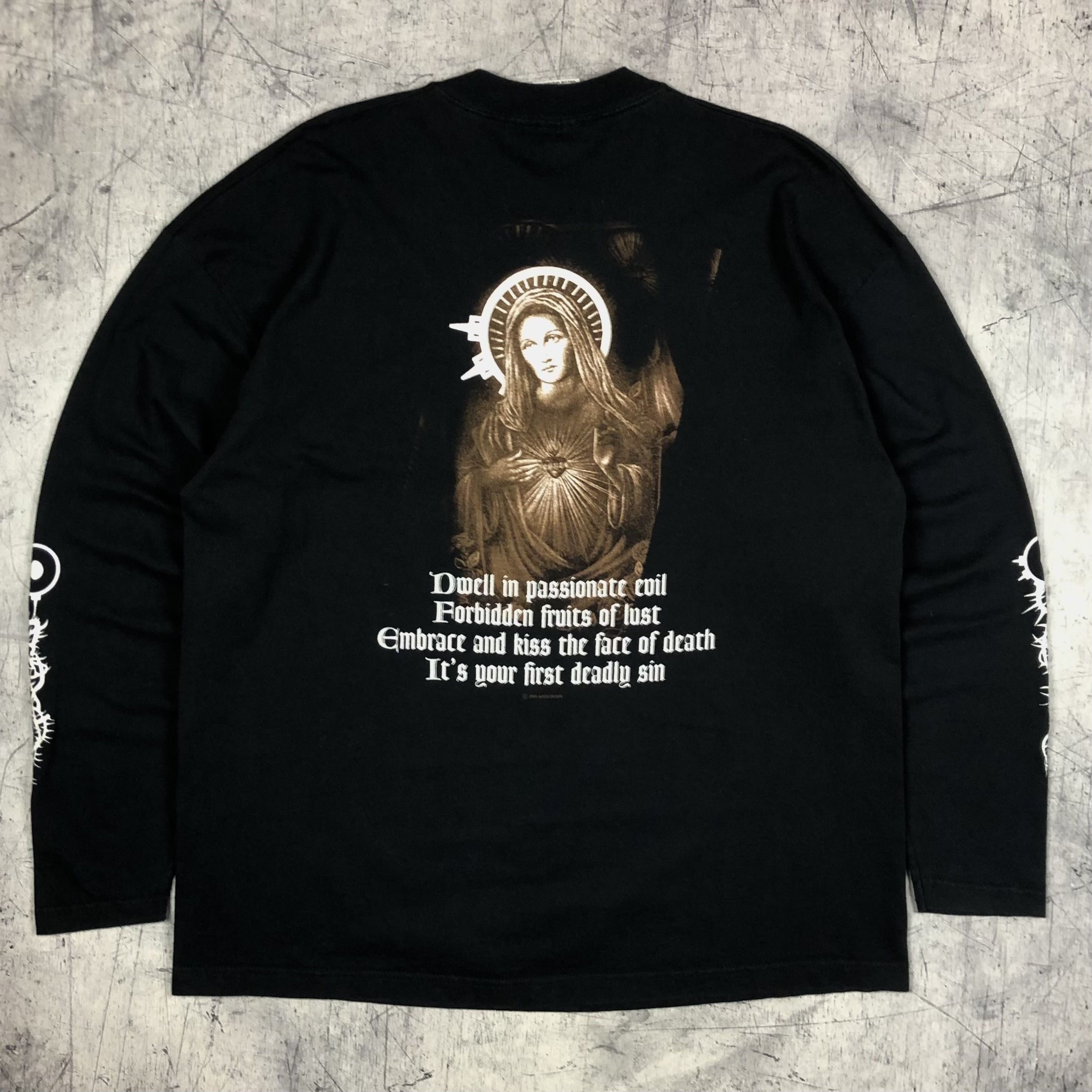 Band Tees 2001 Arch Enemy First Deadly Sin Vintage Longsleeve jesus Size US XL / EU 56 / 4 - 3 Thumbnail