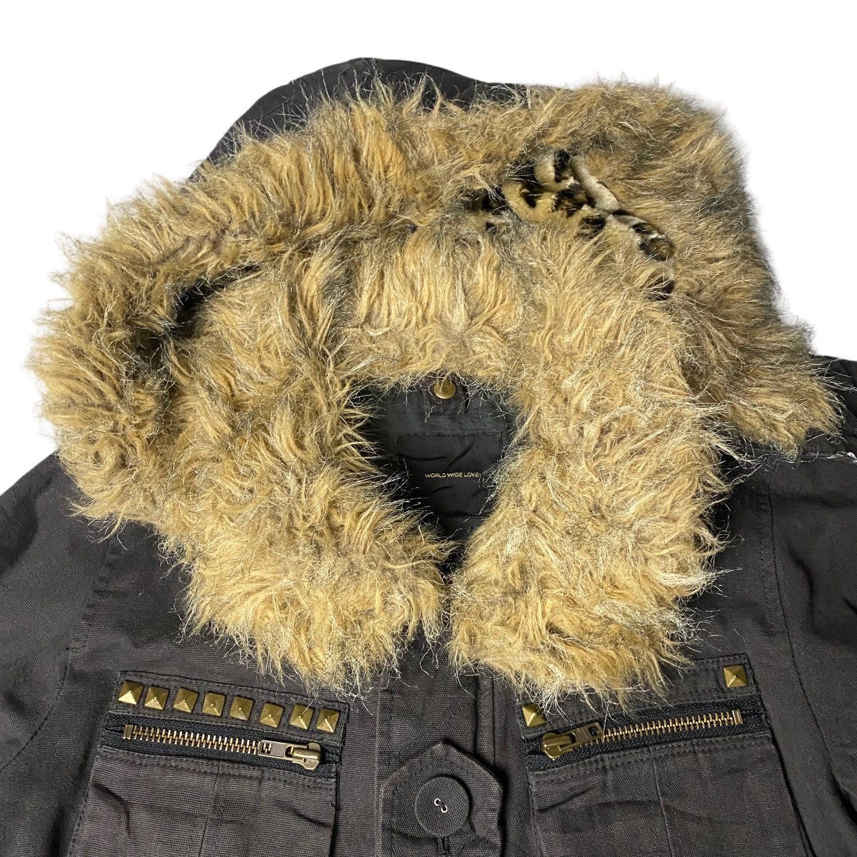 If Six Was Nine 2000's World Wide Love Crazy Fur Parka Jacket Size US M / EU 48-50 / 2 - 2 Thumbnail