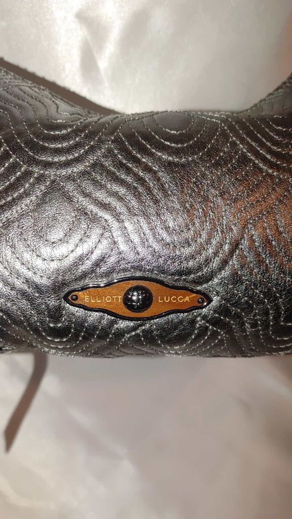 Elliott Elliott Lucca Metallic Silver Hobo Bag Size ONE SIZE - 3 Thumbnail