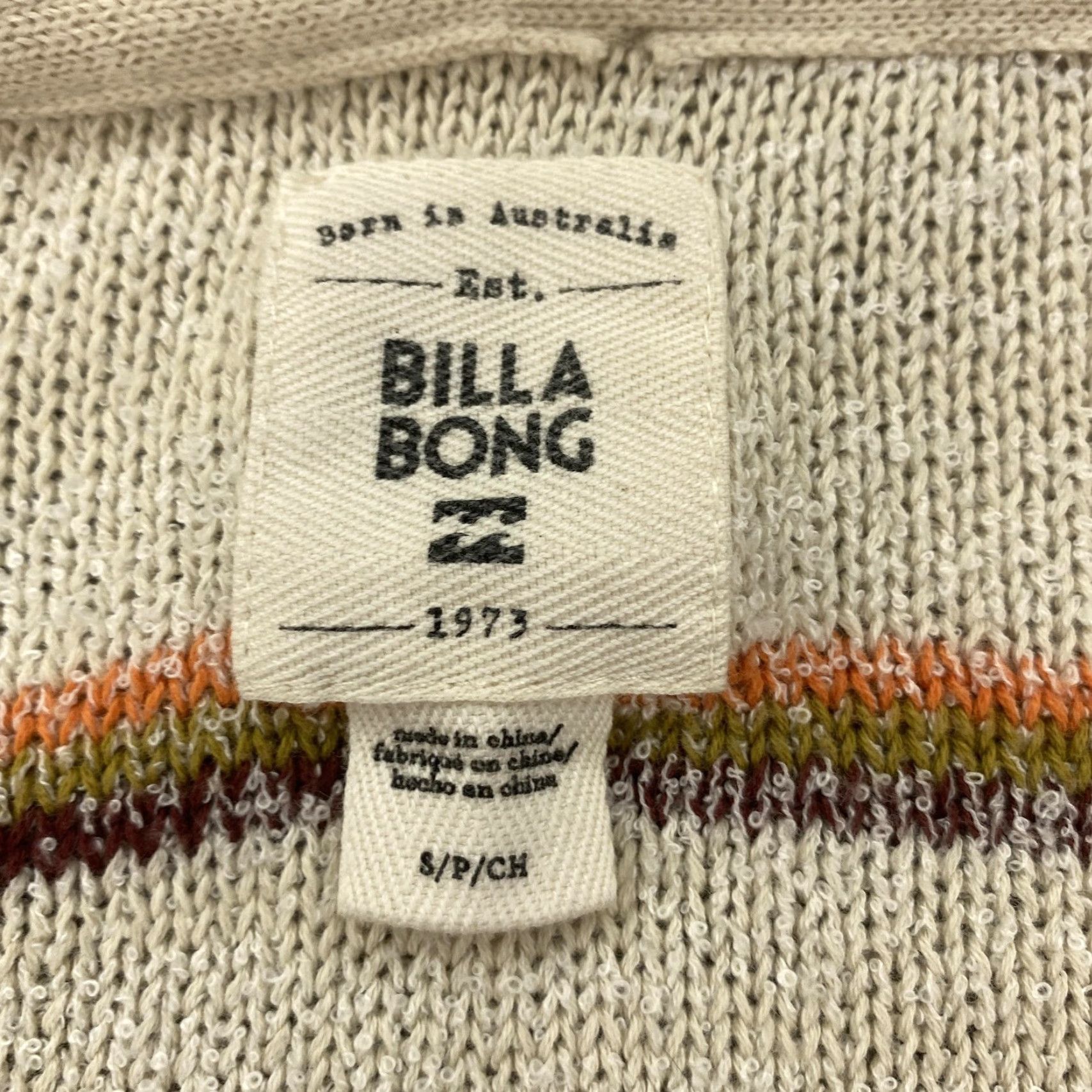 Billabong BILLABONG Beige Baja Stripe Hoodie Pullover Sweater Womens Small Size S / US 4 / IT 40 - 6 Thumbnail