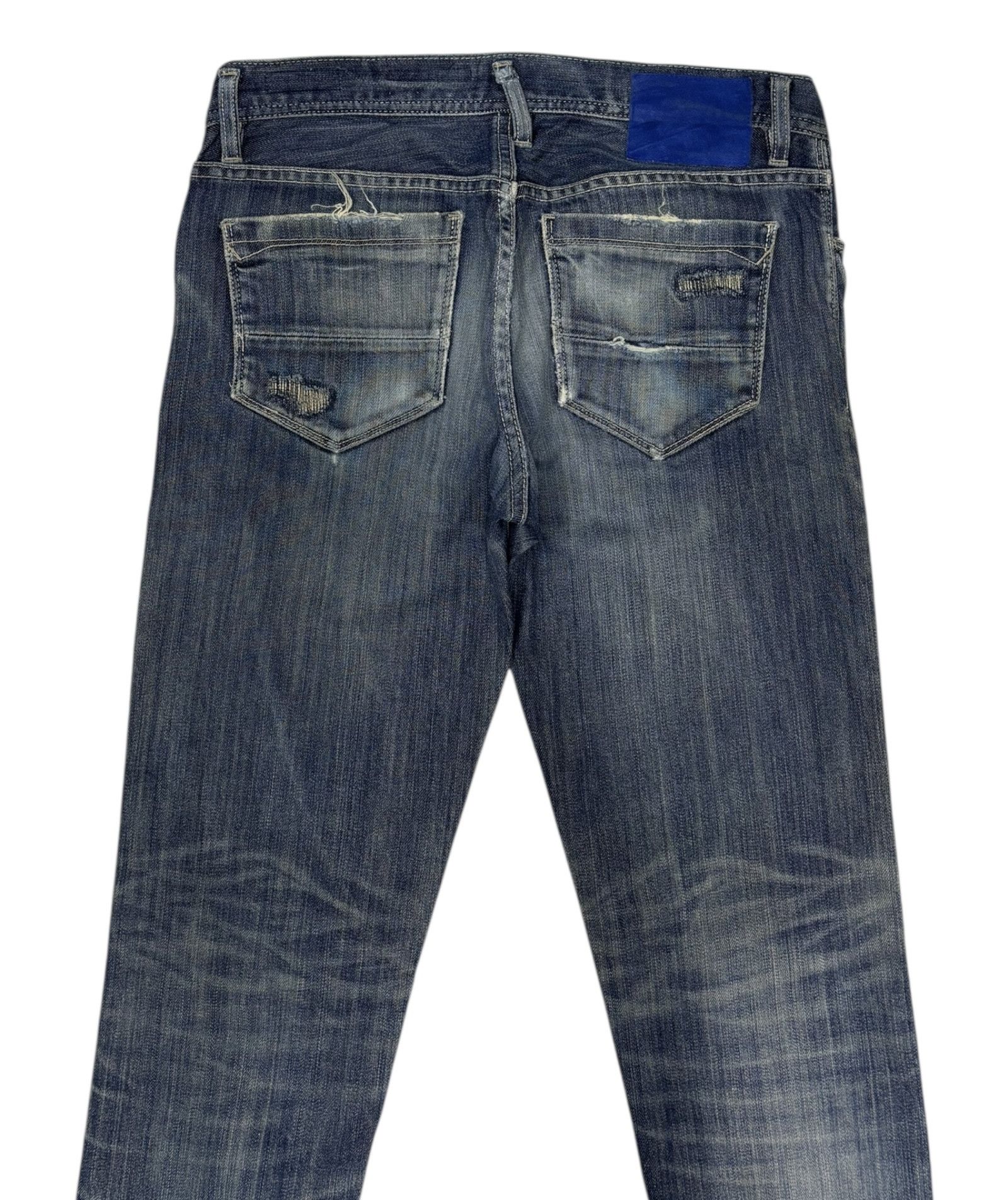 Le Grande Bleu (L.G.B.) × Nicole Club × Tornado Mart Nicole Monsieur Tapered Fit Distressed Denim Jeans Size US 31 - 4 Thumbnail