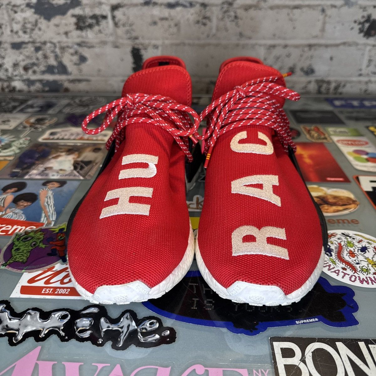 Adidas Adidas NMD HU Human Race Pharrell Scarlet Red Sz 9.5 No Box Size US 9.5 / EU 42-43 - 4 Thumbnail