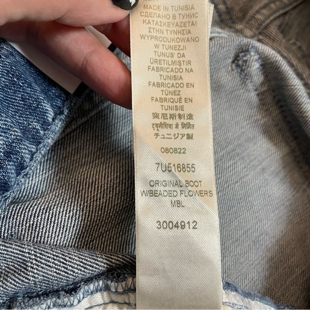 7 For All Mankind NWT New $278 7 For All Mankind Bootcut Beaded Floral Maribe Size 26" / US 2 / IT 38 - 8 Thumbnail