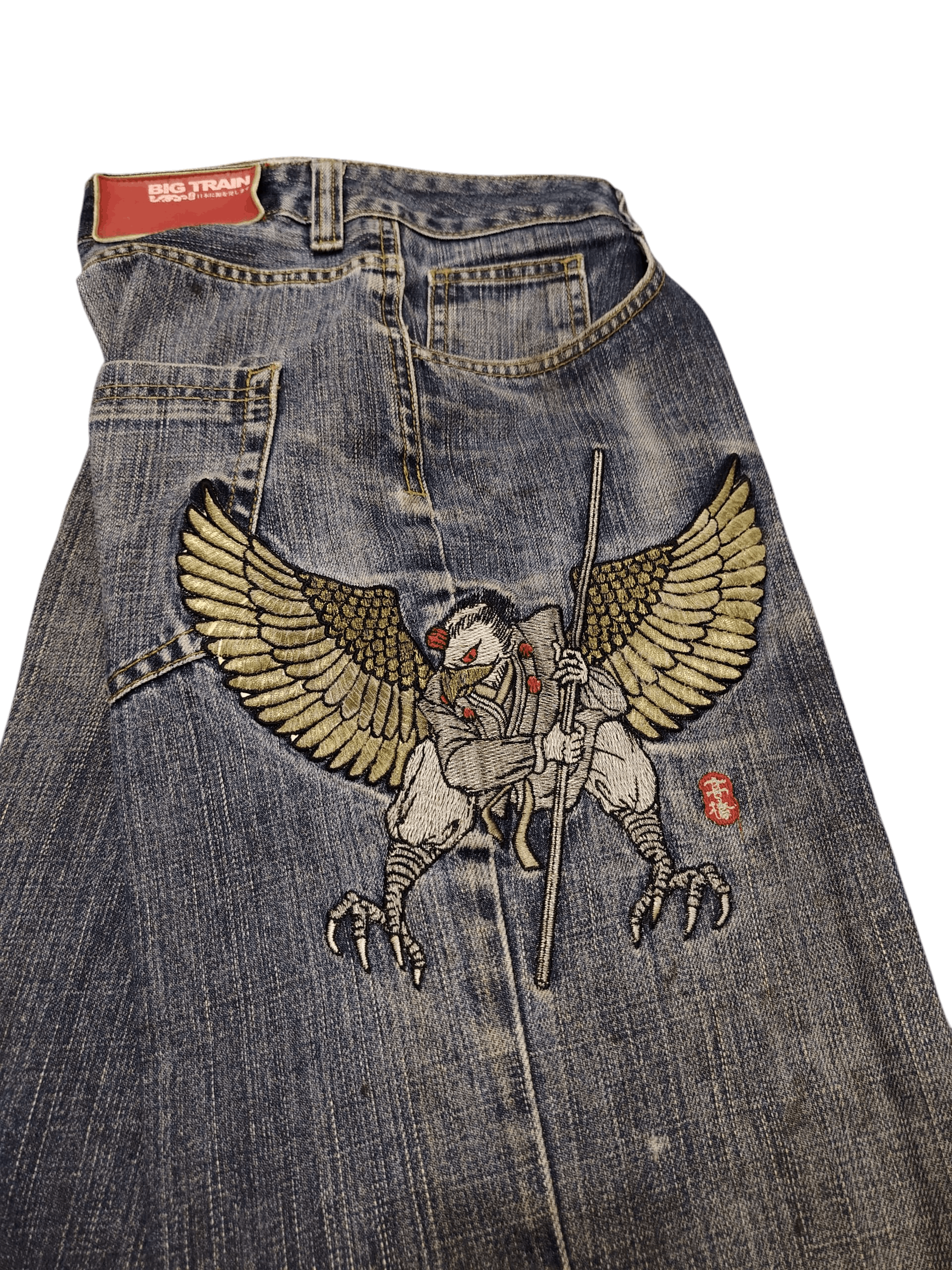 Samurai Jeans Japanese Osaka Big Train Embroidery Eagle Jeans Size US 28 / EU 44 - 25 Thumbnail