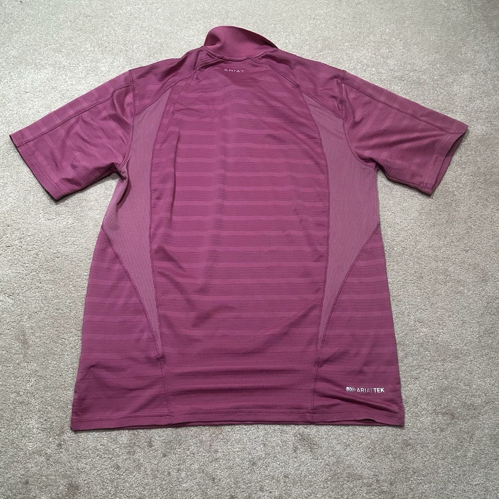 Ariat Ariat Polo Shirt Mens Medium Purple AriatTek Heat Series Polo Shirt Mens Regular M Purple Logo Sport Golf Cowboy Pro Series Brand Ariat Shirt Size US M / EU 48-50 / 2 - 2 Thumbnail