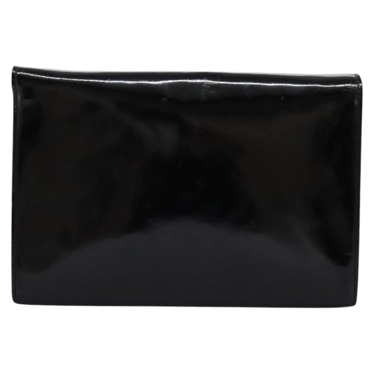 Celine CELINE Chain Shoulder Bag Enamel Black Silver Size ONE SIZE - 3 Thumbnail