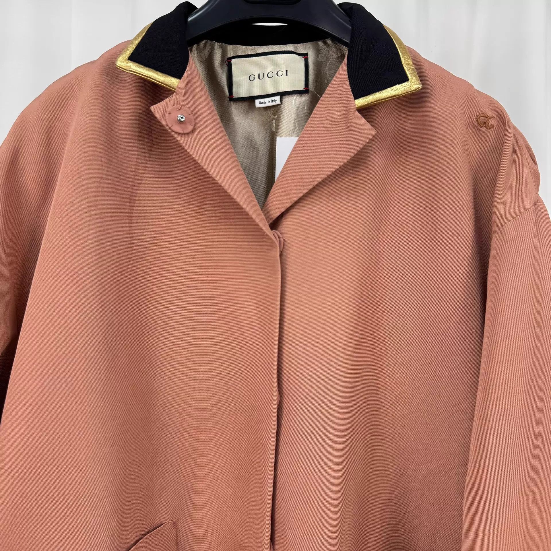 Gucci Gucci Gold Thread Embroidered Logo Jacket 38 NWT Size XS / US 0-2 / IT 36-38 - 3 Thumbnail