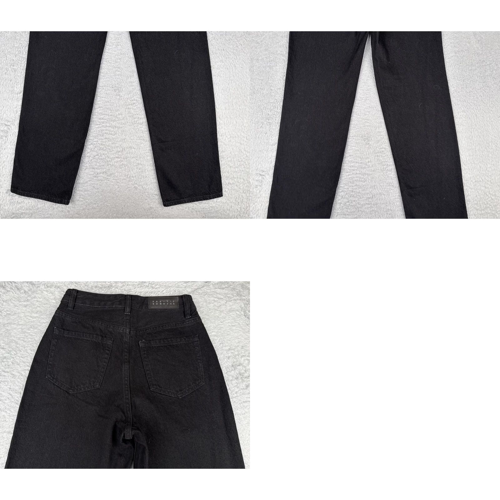 Pacsun PacSun Jeans Womens High Rise Straight Distressed Black 24x33 Zip Knee Slits 5-Pocket Denim Size 42" / US 20 - 10 Thumbnail