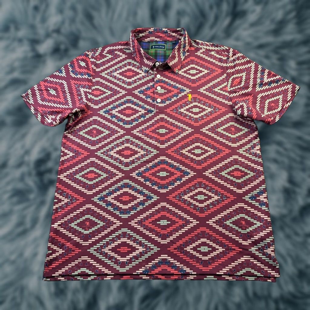 Vintage William Murray Polo Shirt Mens XL All Over Print Golf Performance Size US XL / EU 56 / 4 - 1 Thumbnail