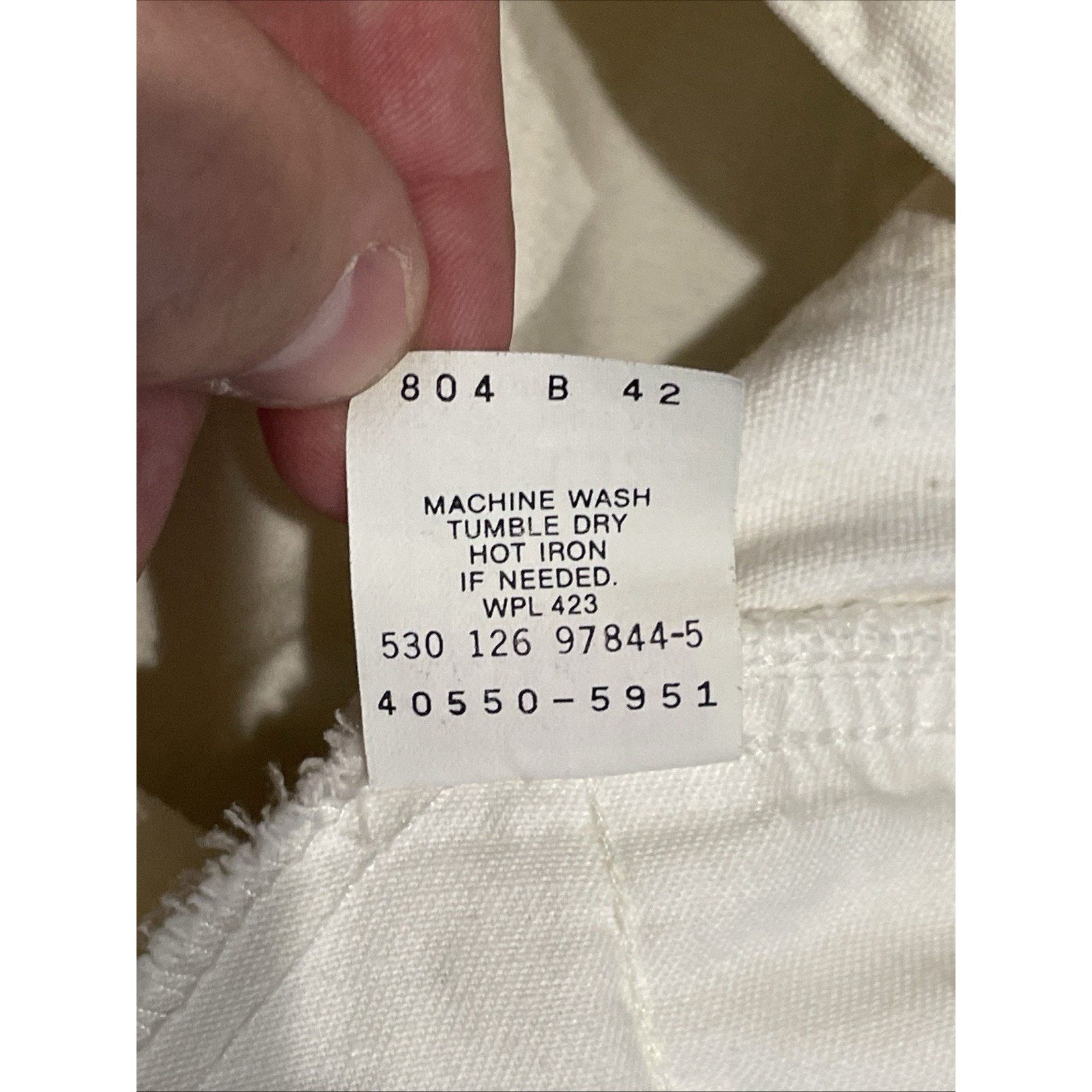 Levi's Vintage 1960s White W/White Tab Levi Strauss Jeans 34x32 Size US 34 / EU 50 - 11 Thumbnail
