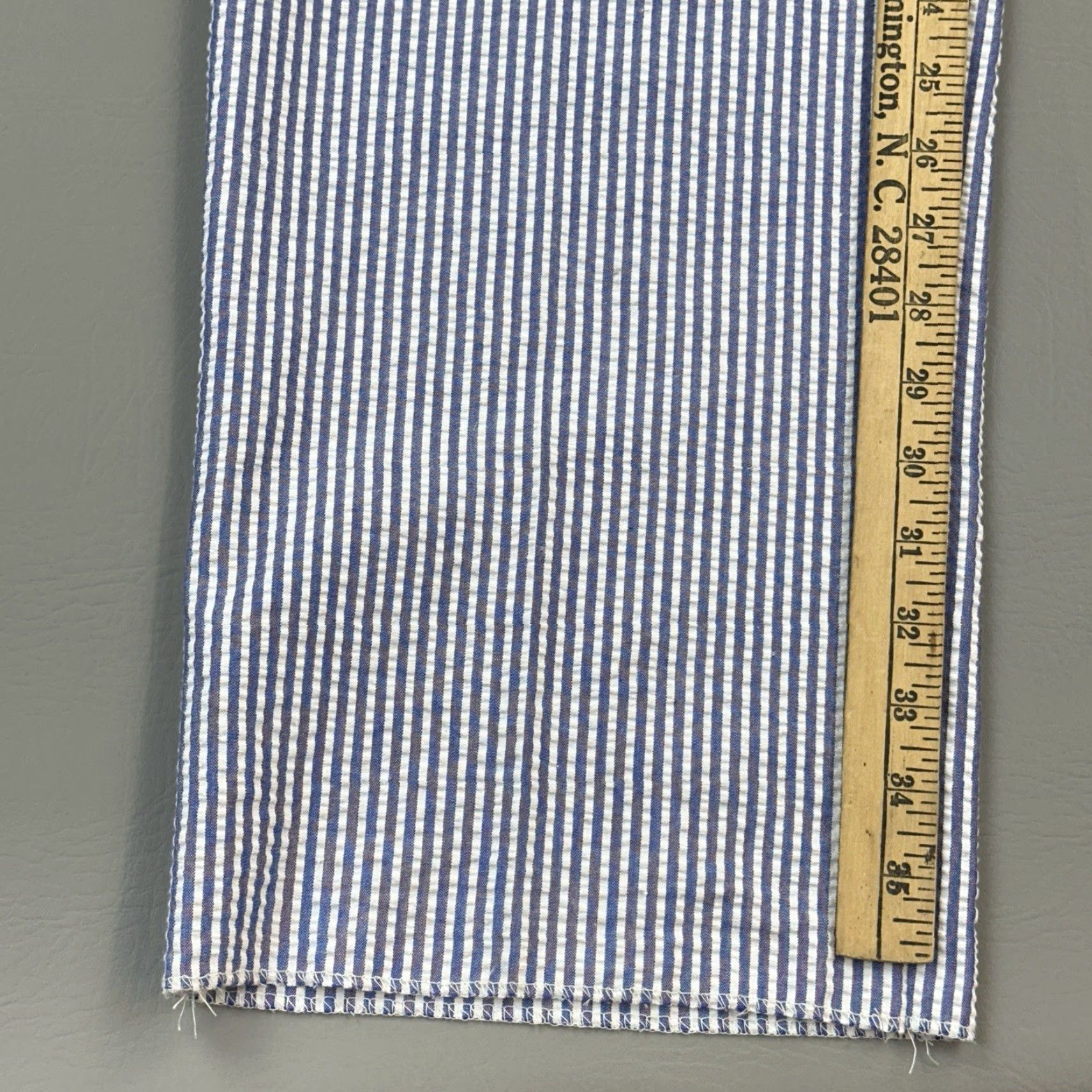 Vintage Afazzy New York Pants Mens 34 White Blue Seersucker Tailor Ready Hem NWT Size US 34 / EU 50 - 3 Thumbnail