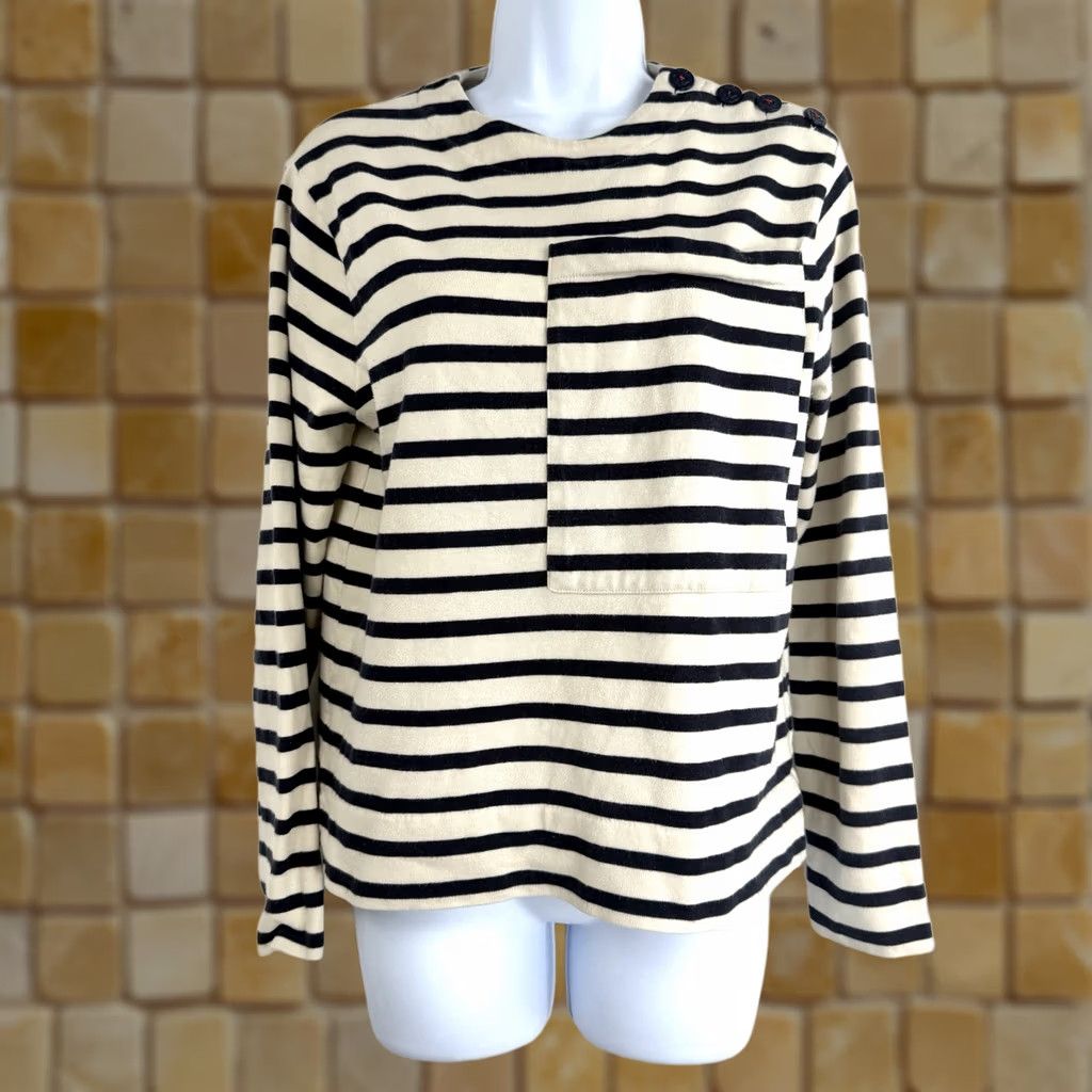 Joseph JOSEPH Womens Small Long Sleeve T Shirt Breton Tee Striped Cotton Boatneck Size S / US 4 / IT 40 - 1 Thumbnail