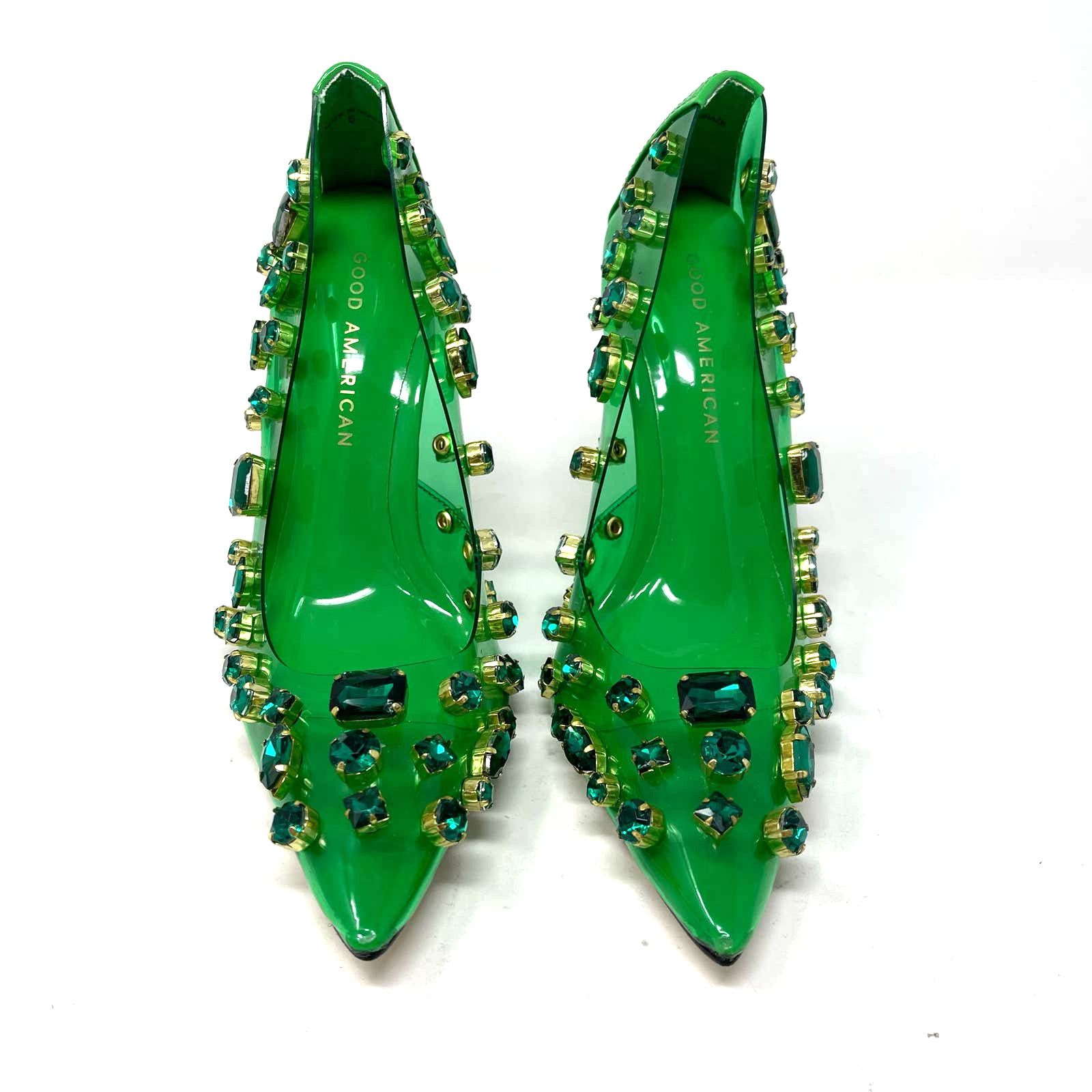 Good American Good American Diamonds Are Forever Heels 6.5 Green GSH008-X Size US 6.5 / IT 36.5 - 5 Thumbnail