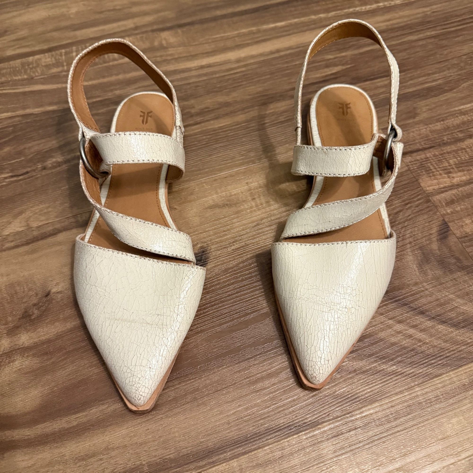 Other Frye Kenzie Strappy Harness Flat In Off White Sz 10 Size US 10 / IT 40 - 3 Thumbnail