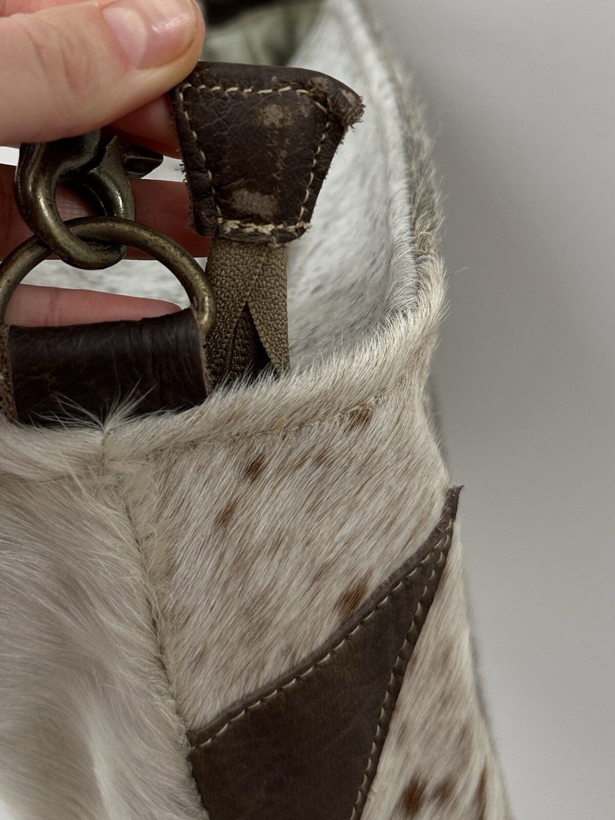Handmade Hand Made Leather Bag Hair Fur Swag y2k Size ONE SIZE - 8 Thumbnail