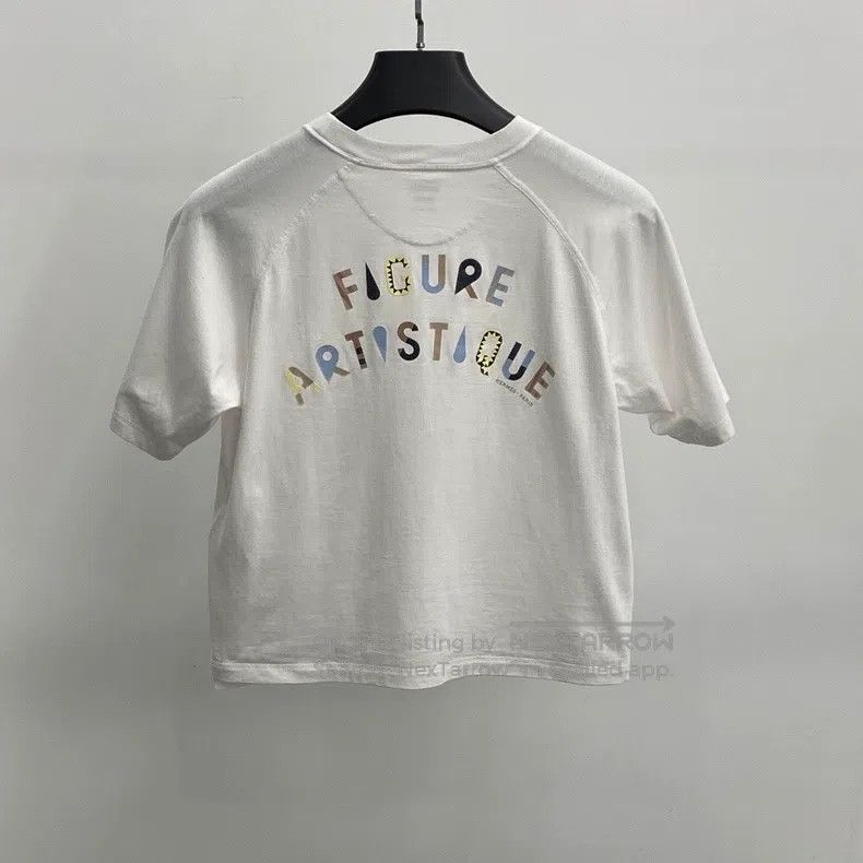 Hermes Hermes White Printed Short Sleeve Size XS / US 0-2 / IT 36-38 - 2 Thumbnail