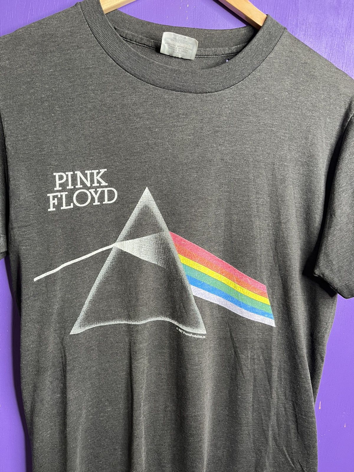 Band Tees × Vintage Vintage 1987 Pink Floyd dark side of the moon tour tee Size US M / EU 48-50 / 2 - 3 Thumbnail