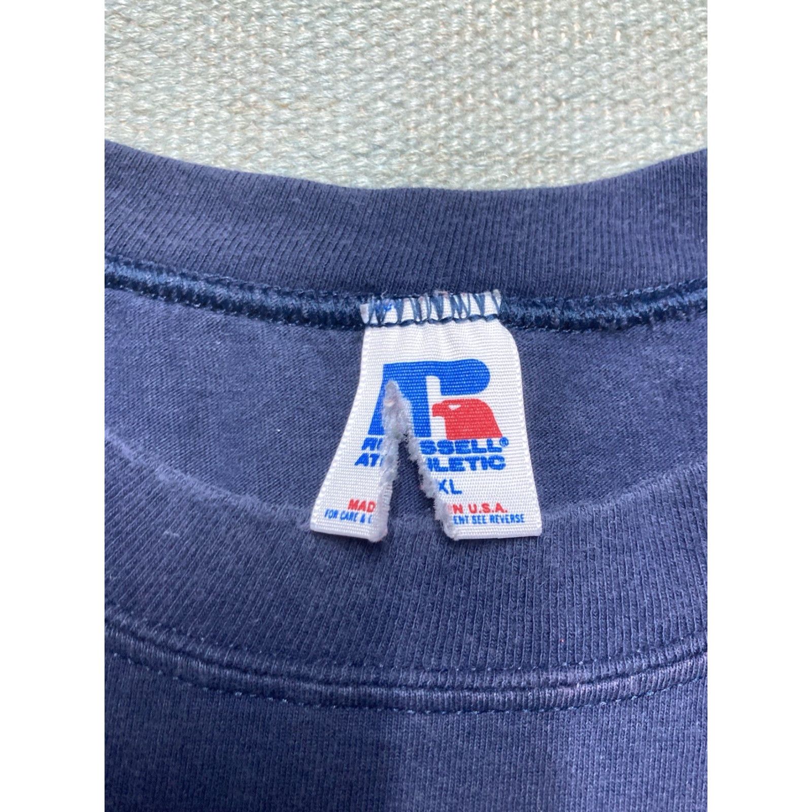 Russell Athletic VINTAGE 80s Russell Athletic T-Shirt Pirate Pride Blue Cotton XL Tall Men Shirt Size US XL / EU 56 / 4 - 4 Thumbnail