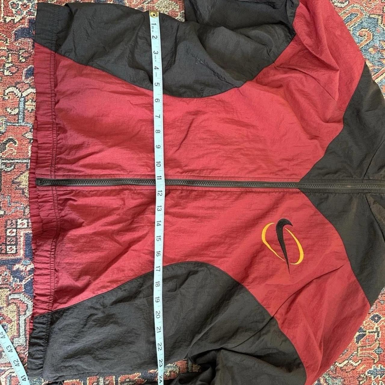 Nike Vintage 90's Nike Windbreaker Burgundy Black Yellow Size US L / EU 52-54 / 3 - 3 Thumbnail