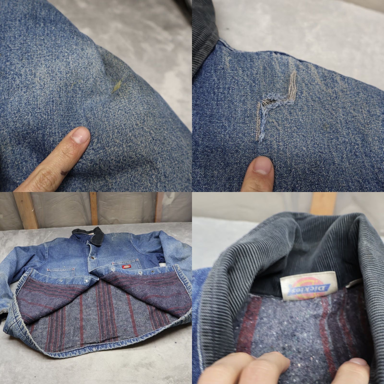 Dickies VINTAGE Dickies Jacket Mens Large 46 Blue Denim Blanket Lined Chore Coat Rugged Barn 90s Casual Workwear Mens Clothing Size US XL / EU 56 / 4 - 8 Thumbnail