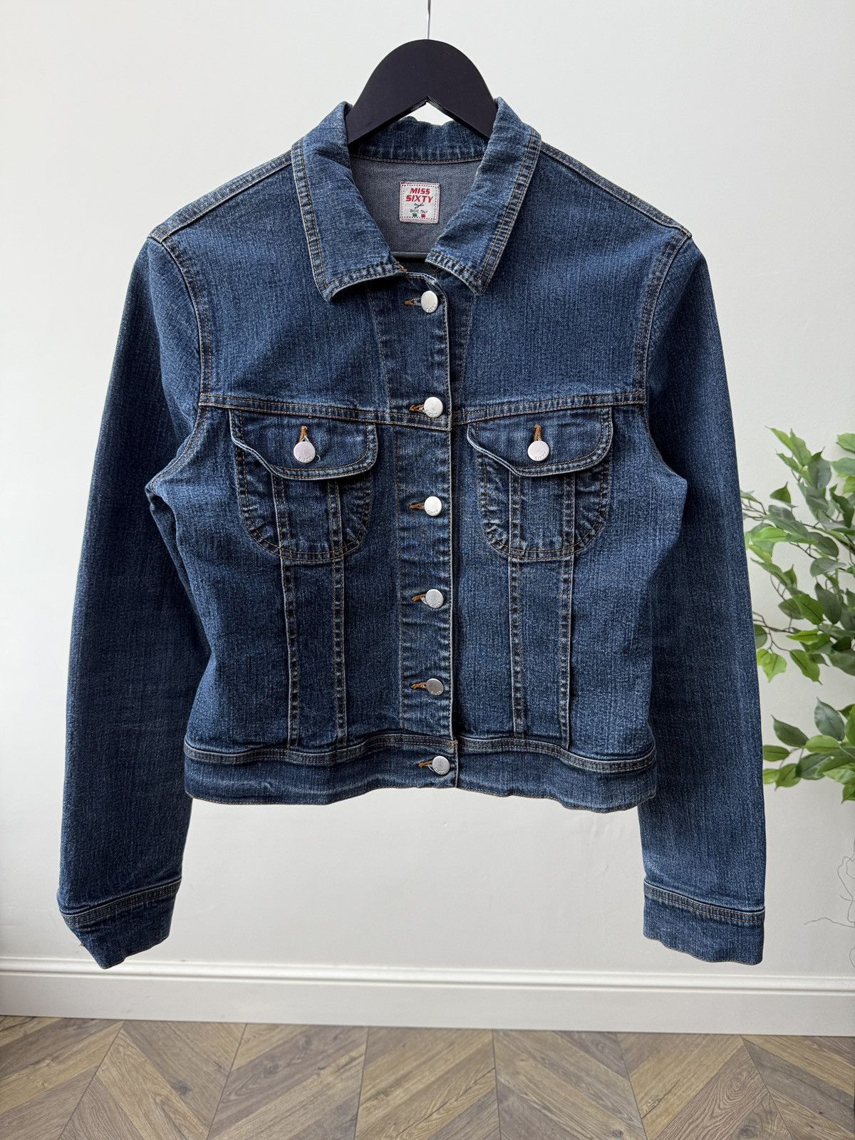 Miss Sixty Vintage Miss Sixty Womens Denim Jacket Cropped Button Up Size M / US 6-8 / IT 42-44 - 3 Thumbnail