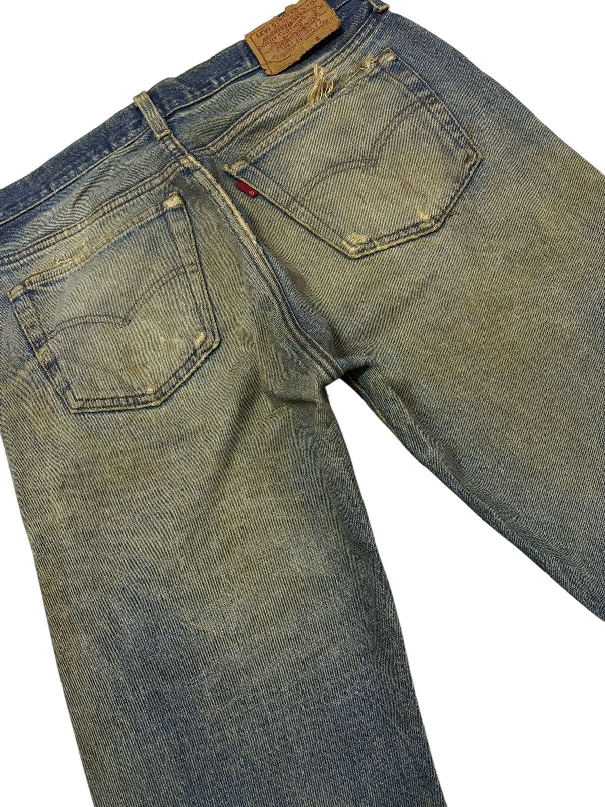 Levi's Vtg 70s Levis 501 Raw Mud Wash Distressed Jeans Size US 31 - 5 Thumbnail