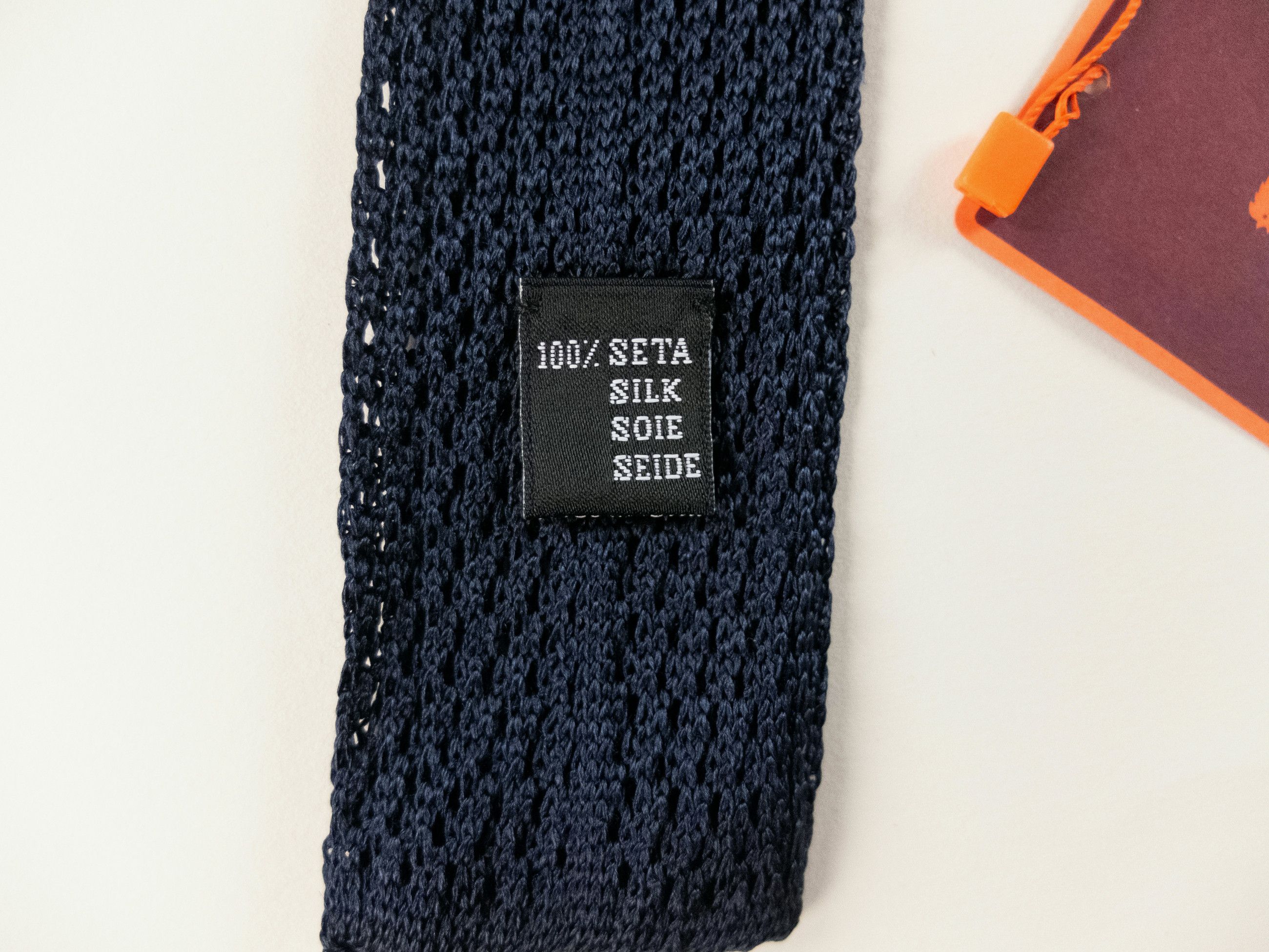 Other GALLO navy blue striped knit skinny silk tie Made in Italy Size ONE SIZE - 5 Thumbnail
