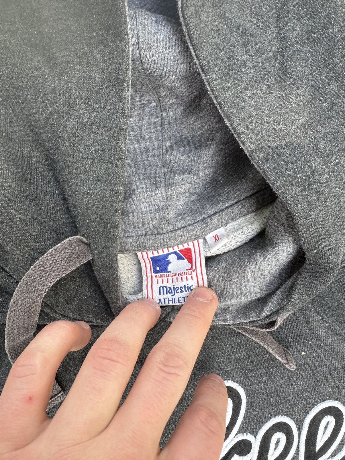 New York Yankees × Vintage Vintage Yankees Big Logo Oversized Hoodie Y2K USA Size US XL / EU 56 / 4 - 4 Thumbnail