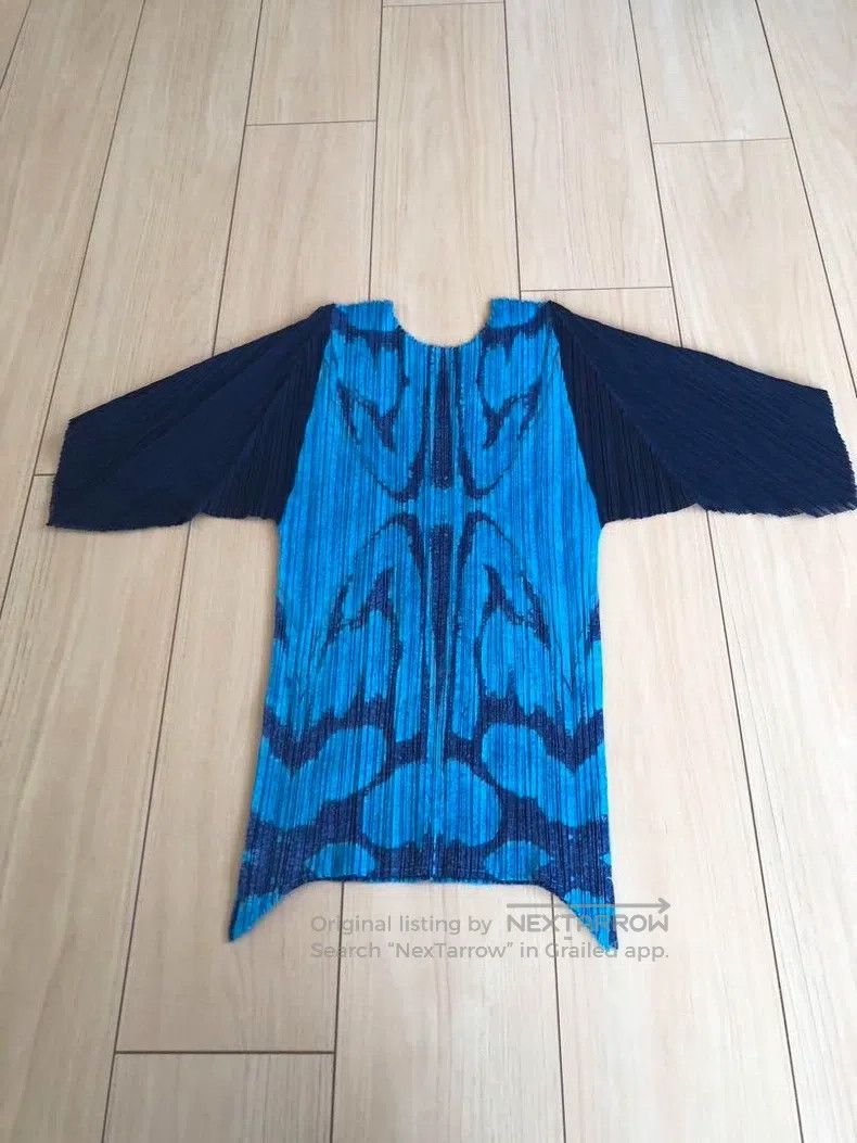 Issey Miyake Issey Miyake Blue Long-Sleeve Top Size L / US 10 / IT 46 - 2 Thumbnail