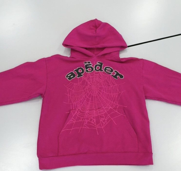 Sp5der Pink and black Sp5der rhinestone hoodie Size US L / EU 52-54 / 3 - 1 Thumbnail